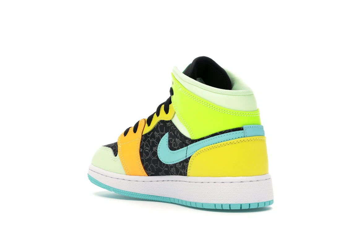 Jordan 1 Mid SE Aurora Green (GS) - vue secondaire B
