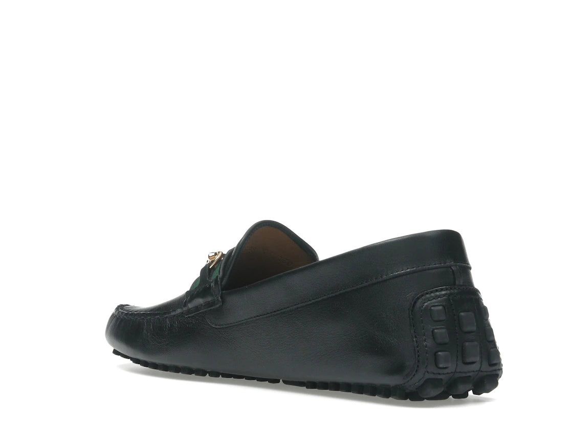 Gucci Ayrton Webbing-Trimmed Horsebit Leather Driver Loafers Black - vue secondaire B