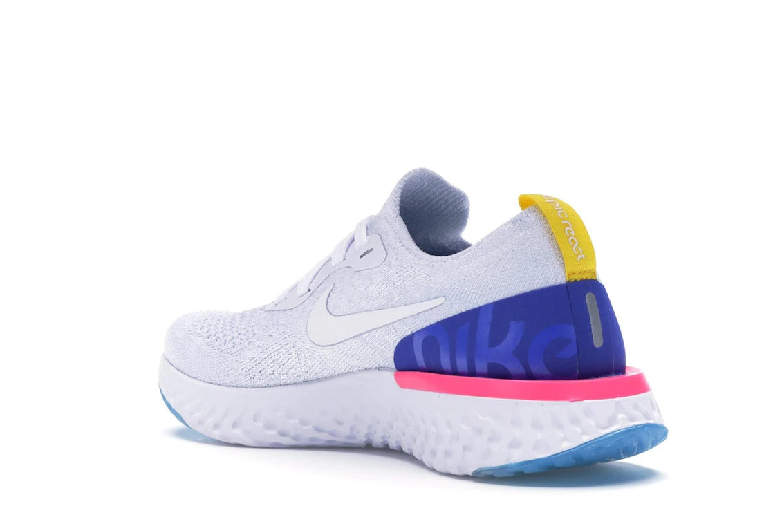 Nike Epic React Flyknit White Racer Blue Pink Blast (Women's) - vue secondaire B