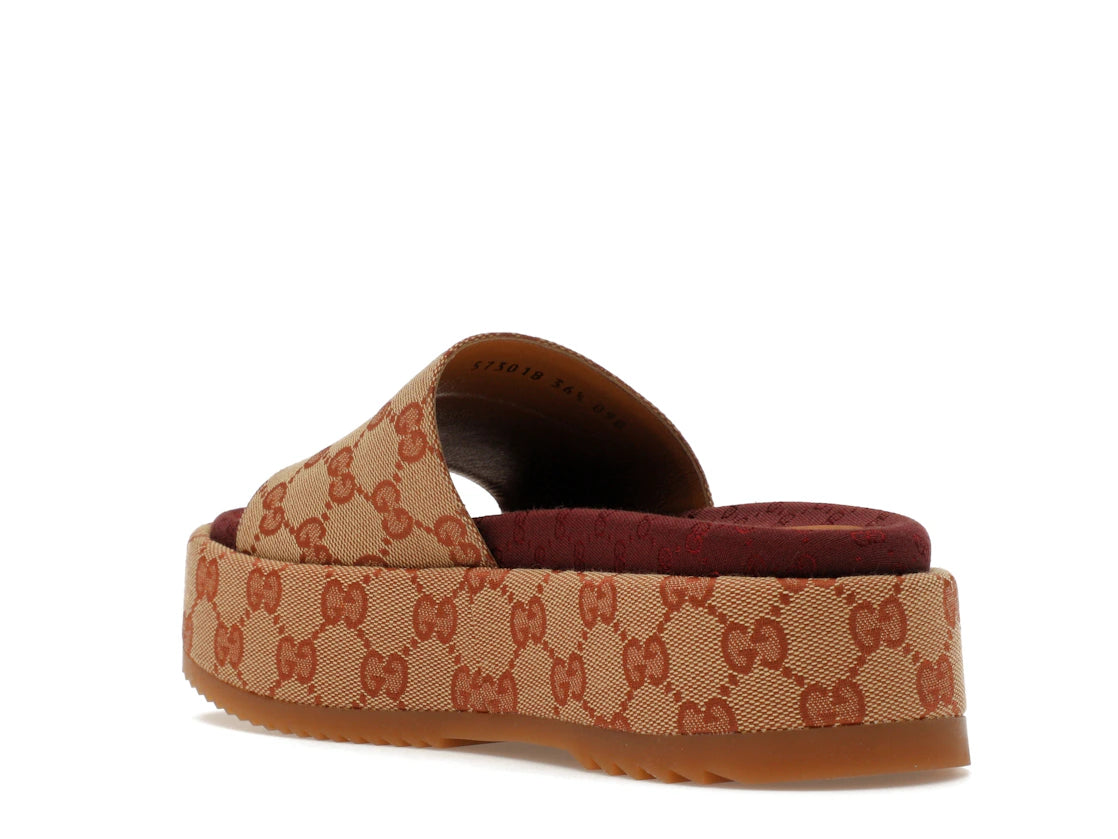 Gucci GG Supreme Platform Sandal Dark Red (Women's) - vue secondaire B
