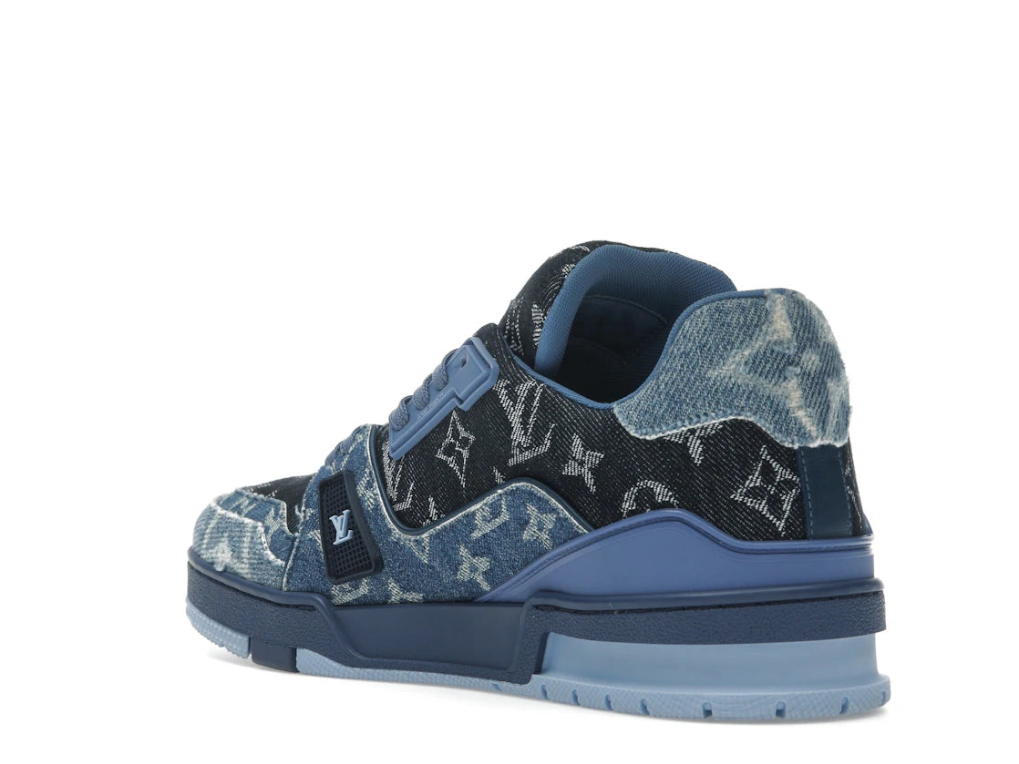 Louis Vuitton LV Trainer Blue Patchwork Monogram Denim - vue secondaire B