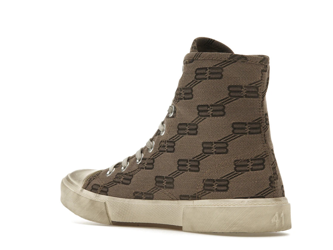 Balenciaga Paris High Top BB Monogram Dark Beige Brown - vue secondaire B