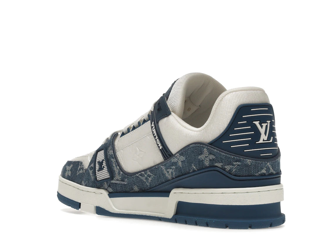 Louis Vuitton LV Trainer Monogram Denim White Blue - vue secondaire B