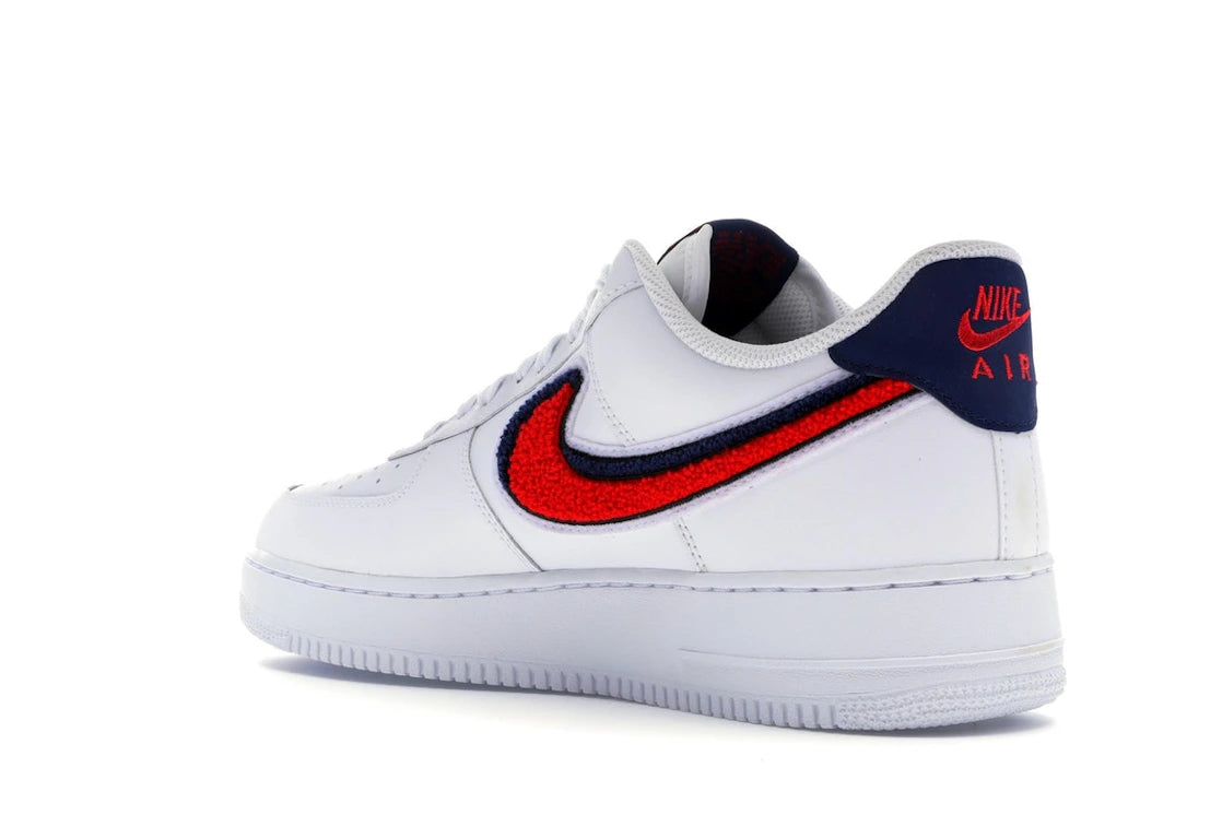 Nike Air Force 1 Low 3D Chenille Swoosh White Red Blue - vue secondaire B