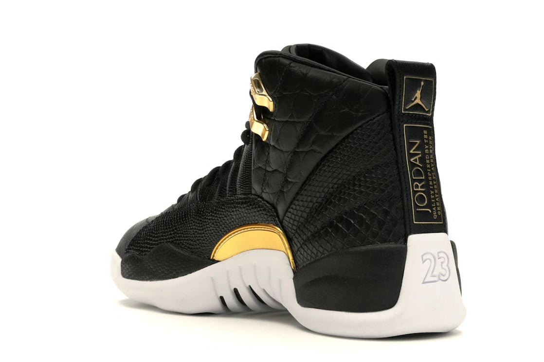 Jordan 12 Retro Black Metallic Gold White (Women's) - vue secondaire B