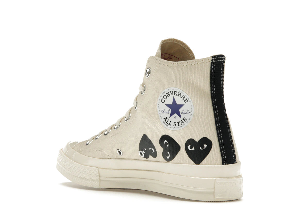 Converse Chuck Taylor All Star 70 Hi Comme des Garcons PLAY Multi-Heart Milk - vue secondaire B