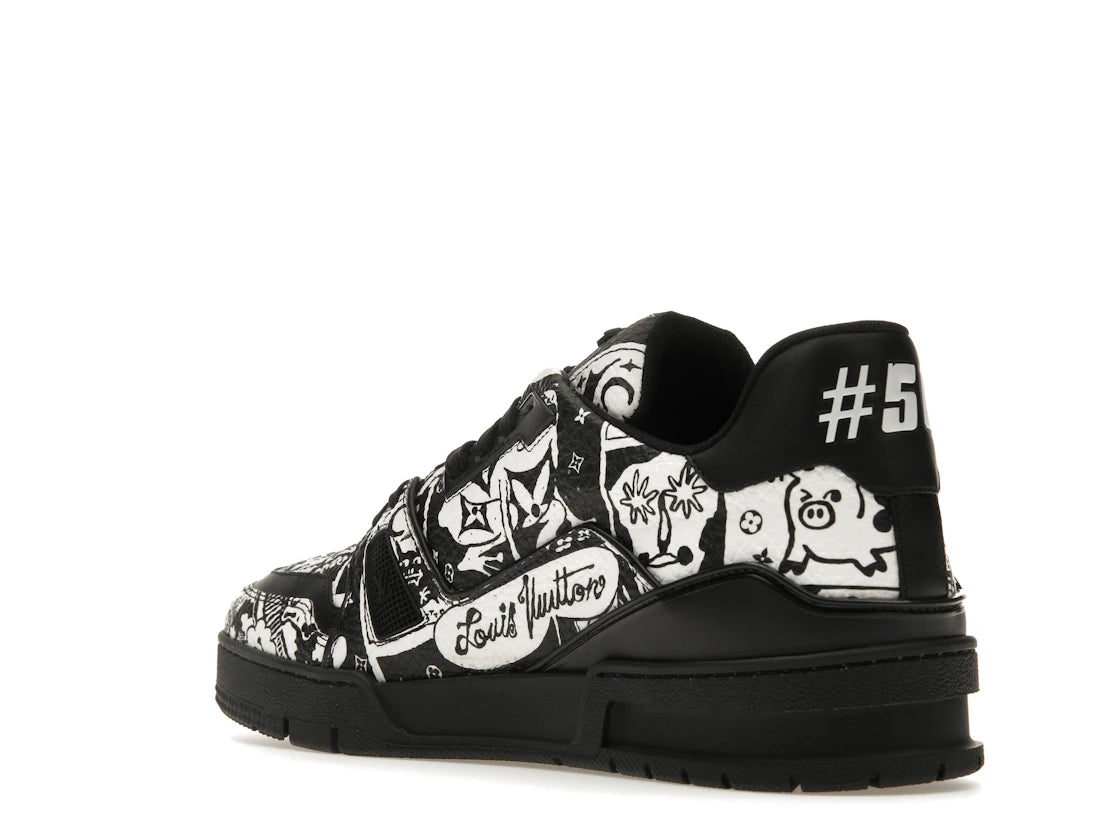 Louis Vuitton LV Trainer Comic Motifs Black White (SS23) - vue secondaire B