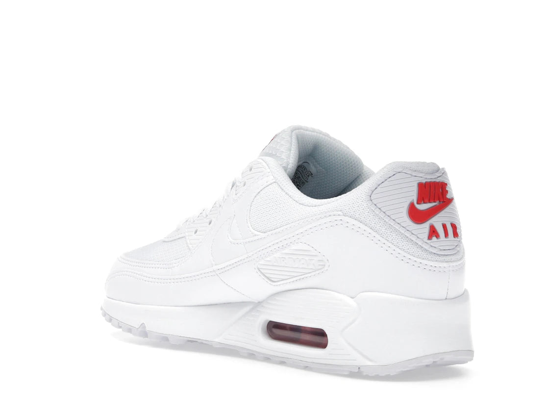 Nike Air Max 90 Weiß Hellkarmesinrot - vue secondaire B