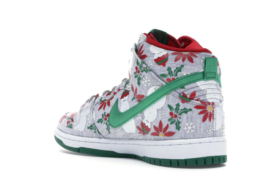Nike SB Dunk High Concepts Ugly Christmas Sweater Grau - vue secondaire B