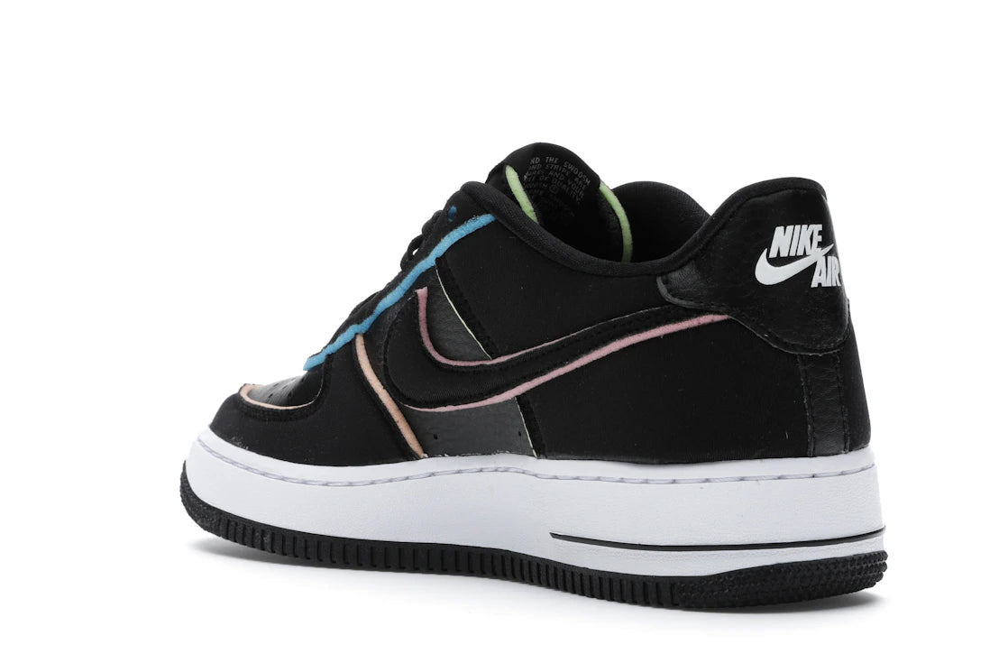 Nike Air Force 1 Low Black Pink Barely Volt (GS) - vue secondaire B