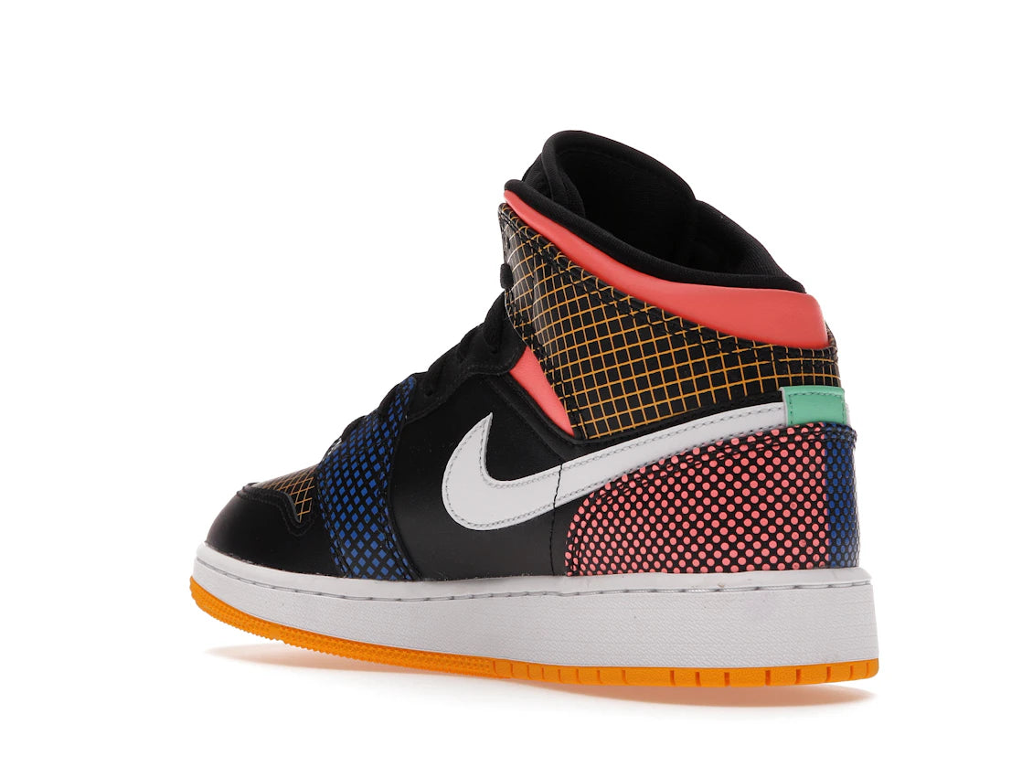 Jordan 1 Mid MMD Multi-Color Grid (GS) - vue secondaire B