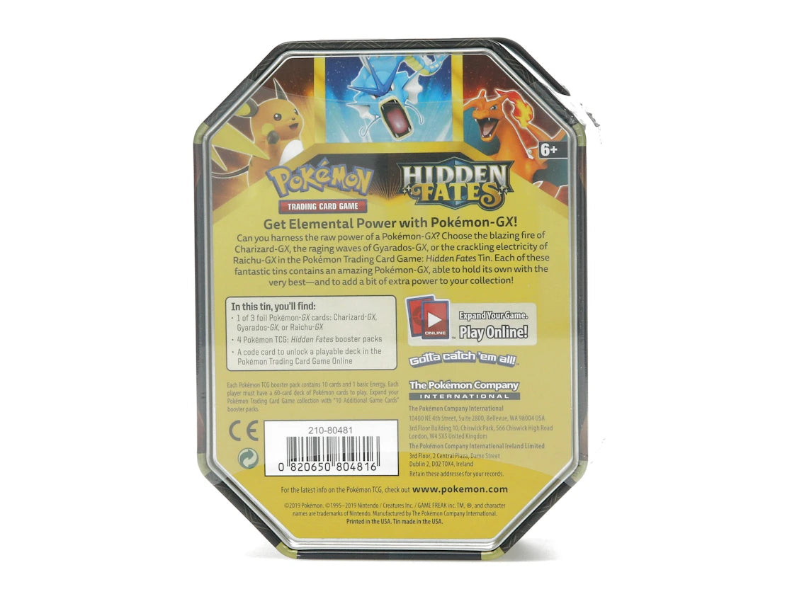 Pokémon TCG Hidden Fates Charizard Tin - vue secondaire B