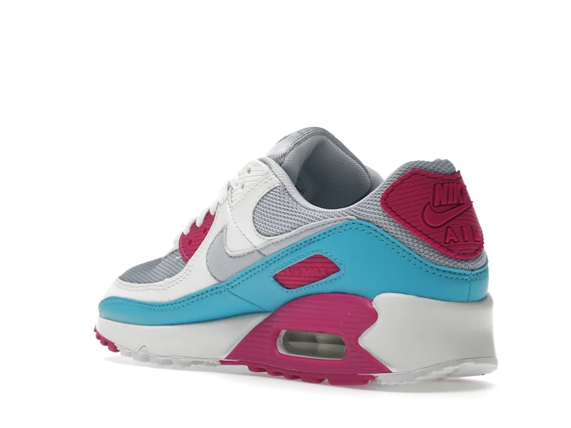 Nike Air Max 90 White Vivid Pink Light Blue Fury (Women's) - vue secondaire B
