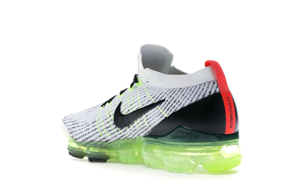 Nike Air VaporMax Flyknit 3 White Black Volt Bright Crimson - vue secondaire B