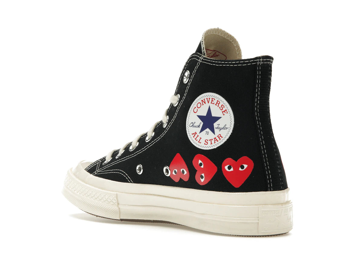 Converse Chuck Taylor All Star 70 Hi Comme des Garçons PLAY Multi-Heart Schwarz - vue secondaire B