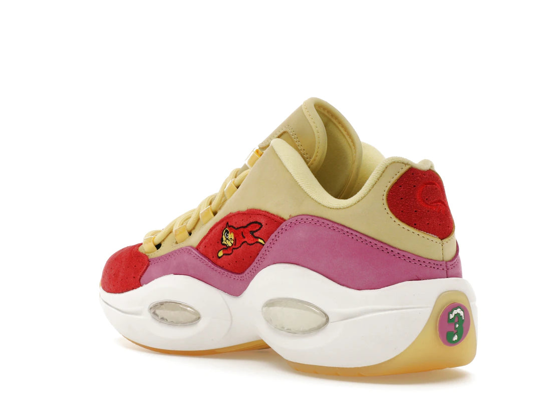 Reebok Question Low BBC Ice Cream Running Dog Yellow Red - vue secondaire B