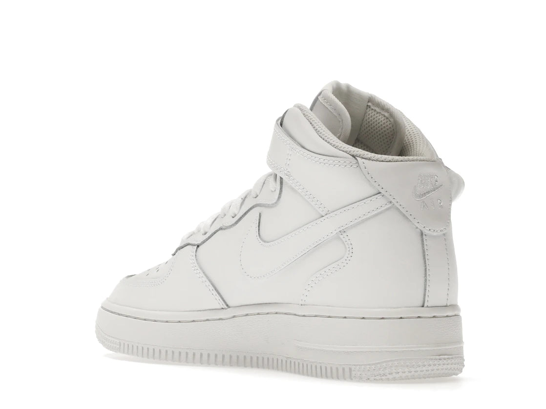 Nike Air Force 1 Mid LE Triple White (GS) - vue secondaire B
