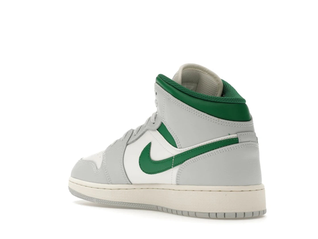 Jordan 1 Mid White Pure Platinum Pine Green (GS) - vue secondaire B