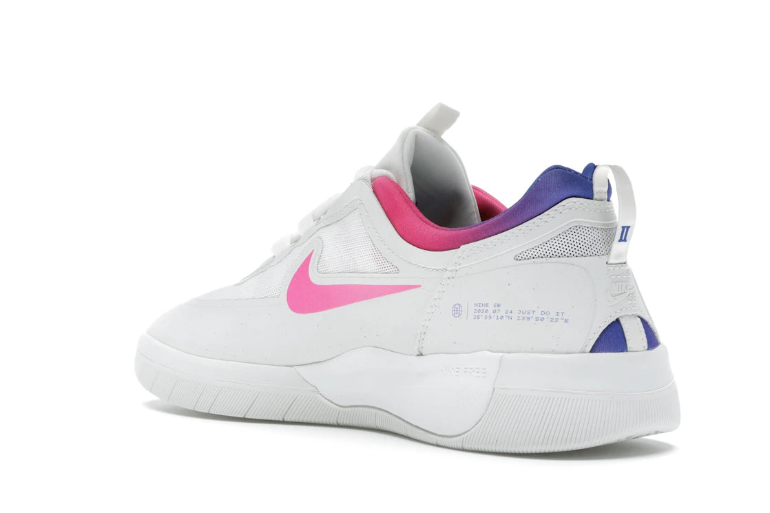 Nike SB Nyjah Free 2 Summit White Pink Blast Racer Blue - vue secondaire B