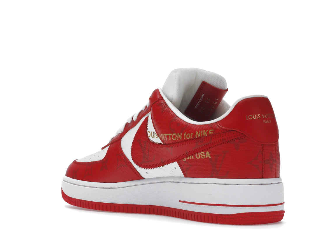 Louis Vuitton Nike Air Force 1 Low By Virgil Abloh White Red - vue secondaire B
