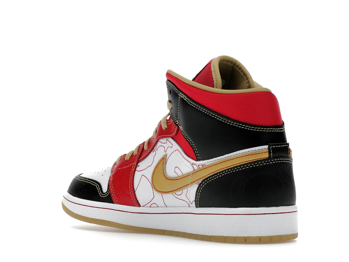 Jordan 1 Mid XQ White Black Sport Red - vue secondaire B