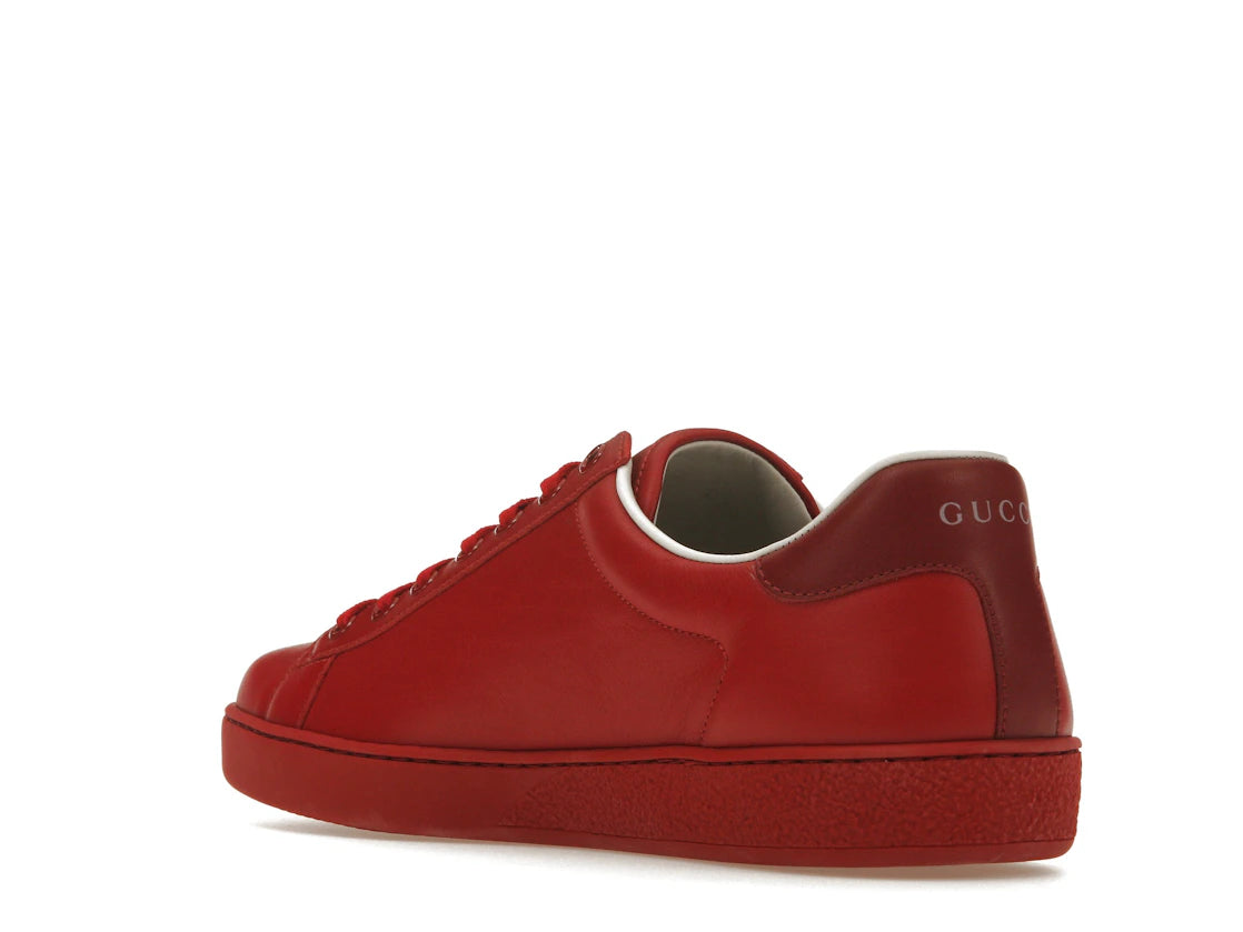 Gucci Ace Perforated Interlocking G Red - vue secondaire B