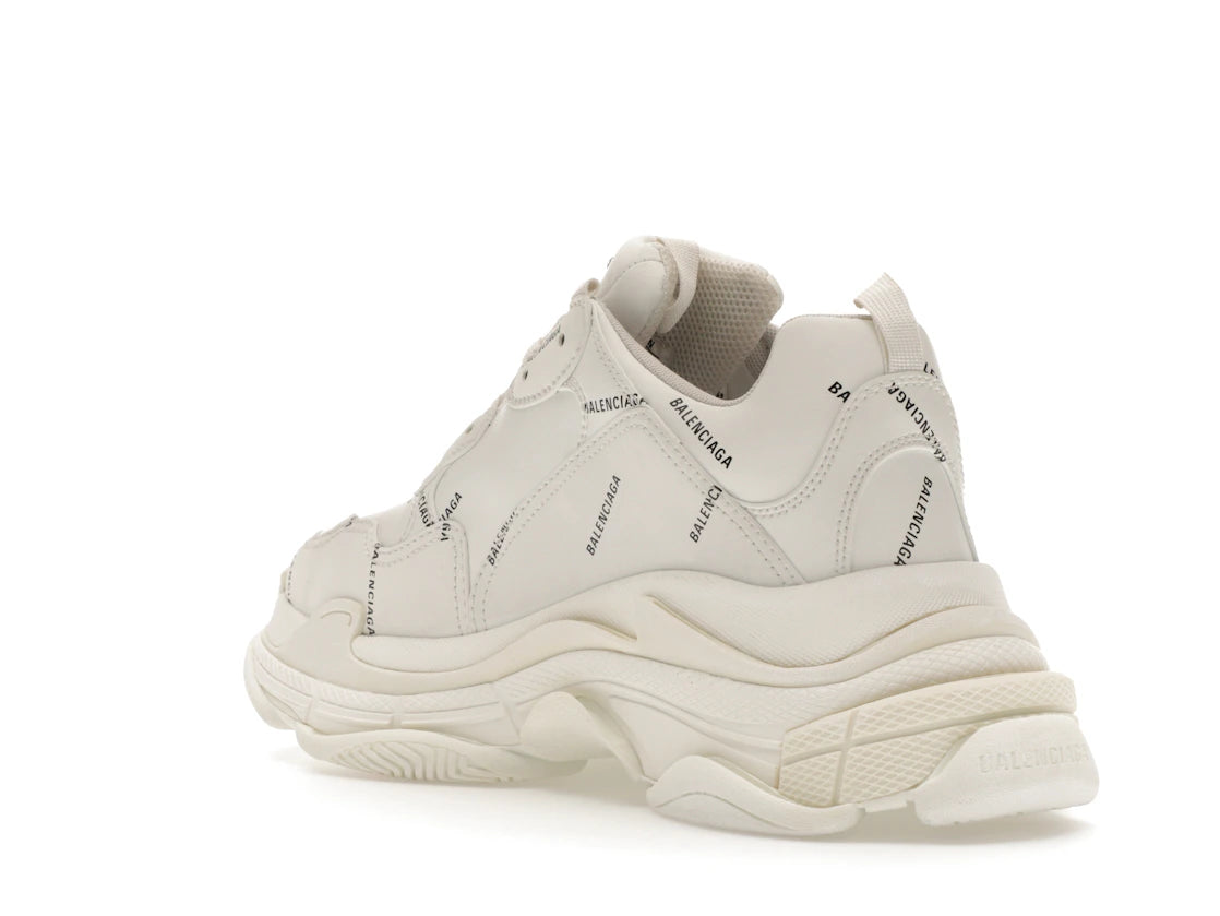 Balenciaga Triple S Allover Logo White - vue secondaire B