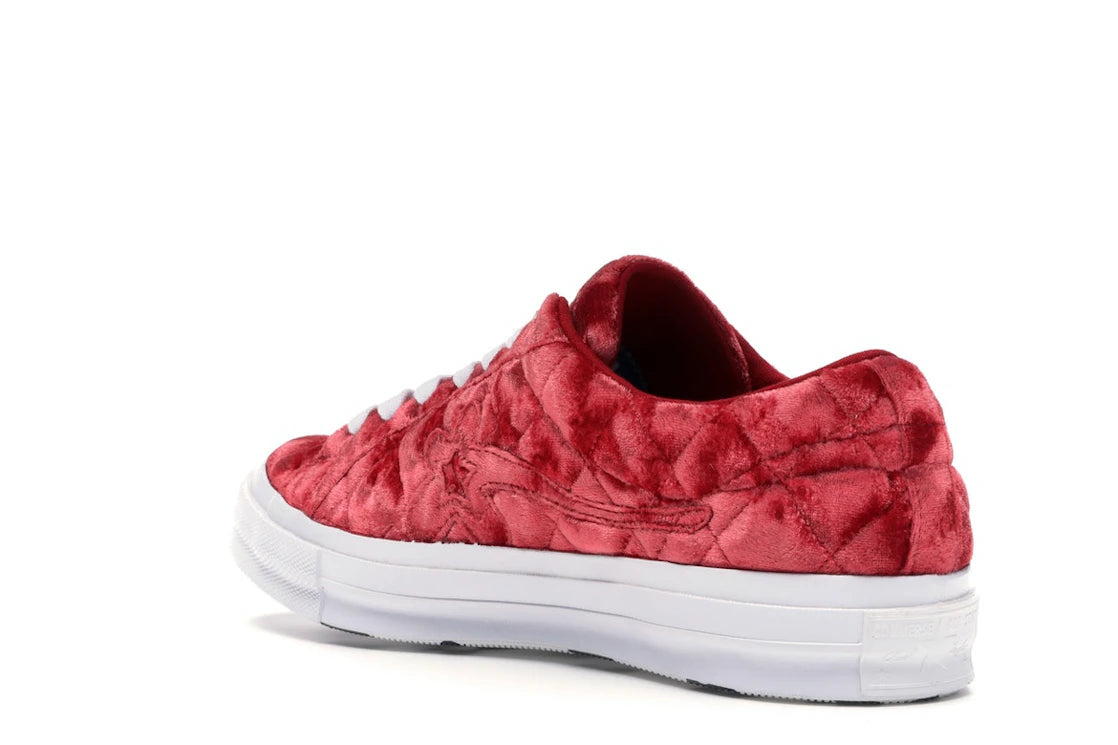 Converse One Star Ox Golf le Fleur RRP Quilted Velvet Barbados Cherry - vue secondaire B
