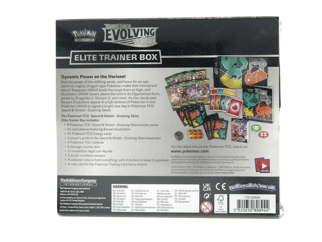 Pokémon TCG Sword & Shield Evolving Skies Elite Trainer Box (Flareon/Jolteon/Umbreon/Leafeon) - vue secondaire B