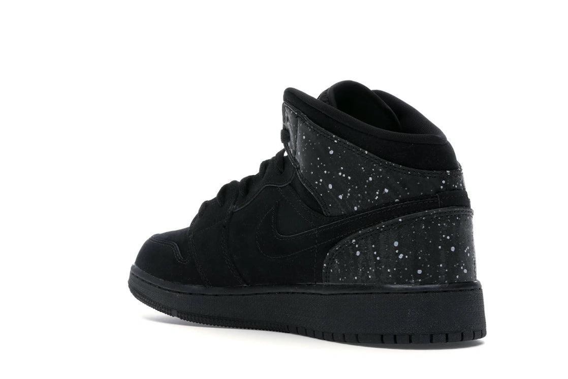 Jordan 1 Mid Black Rush Pink White Splatter (GS) - vue secondaire B