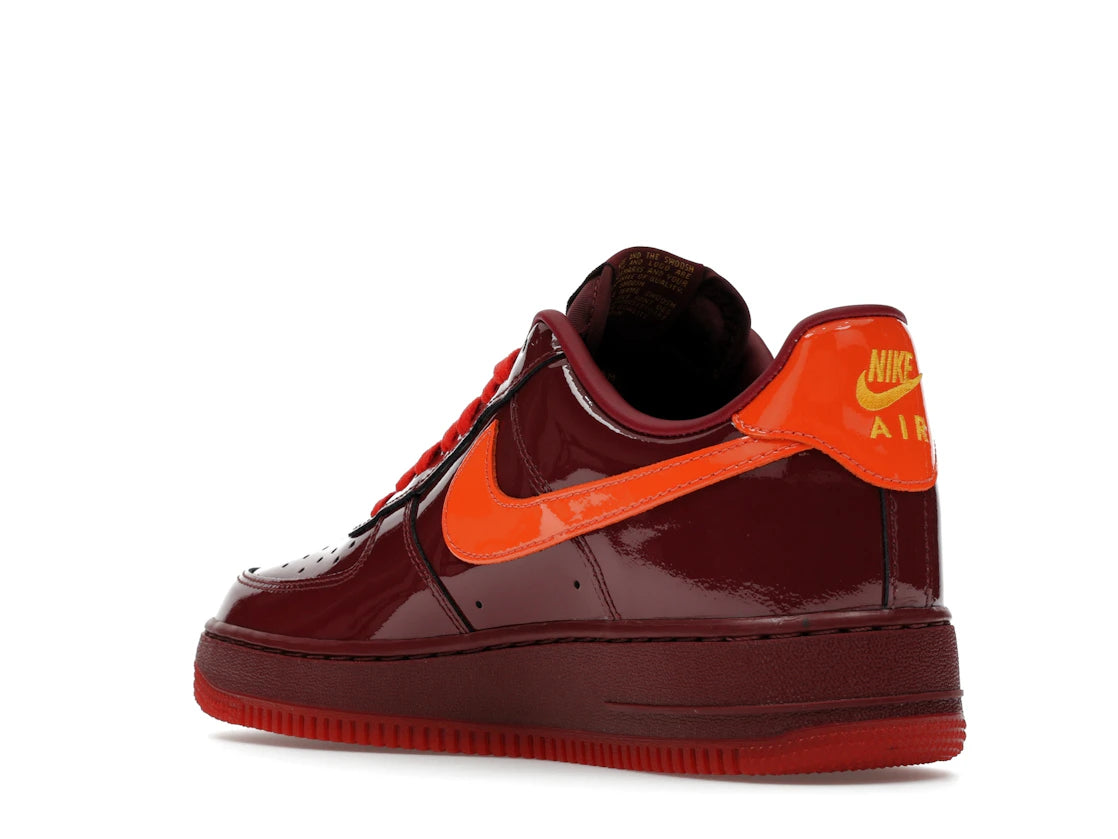 Nike Air Force 1 Low Patent Leather Dark Team Red Safety Orange - vue secondaire B