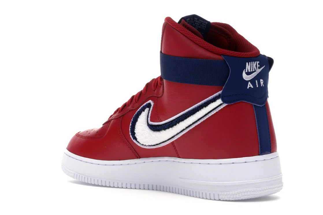 Nike Air Force 1 High 3D Chenille Swoosh Red White Blue - vue secondaire B