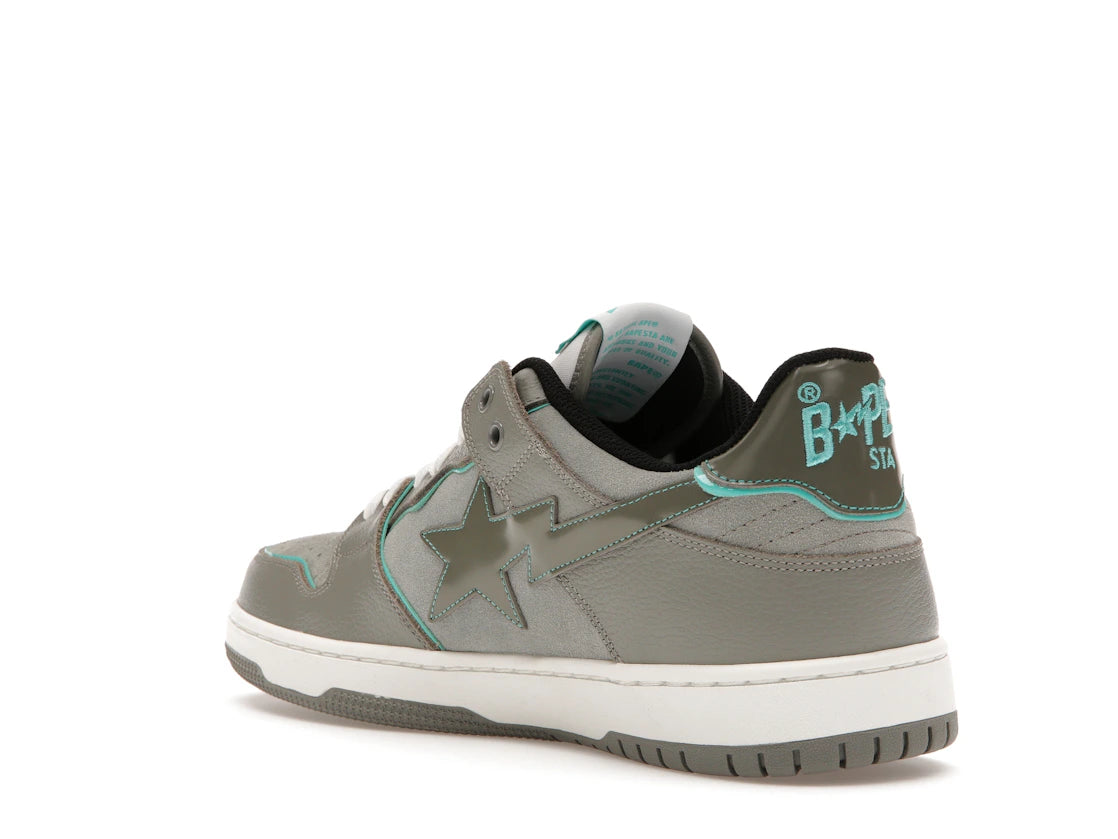 A Bathing Ape Bape SK8 Sta Grey Turquoise - vue secondaire B