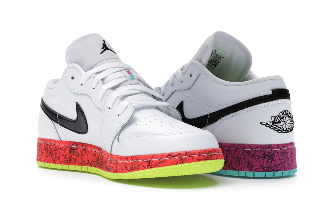 Jordan 1 Low Multi-Color Midsoles White (GS) - vue secondaire B