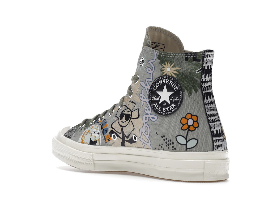 Converse Chuck Taylor All Star 70 Hi Floral Much Love Slate Egret - vue secondaire B