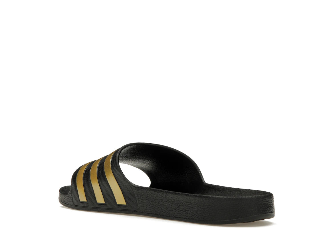 adidas Adilette Aqua Slides Core Black Gold Metallic - vue secondaire B