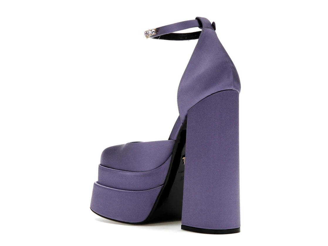 Versace Medusa Aevitas 155mm Platform Pumps Lilac Satin - vue secondaire B