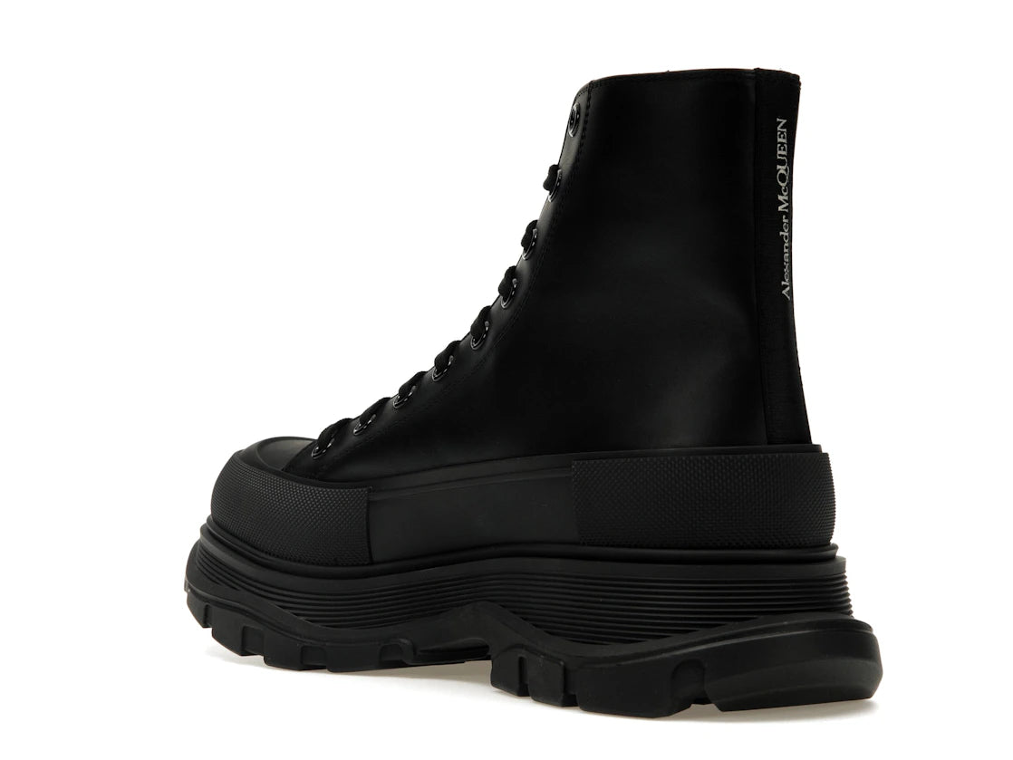 Alexander McQueen Tread Slick Boot Leather Graffiti Black White - vue secondaire B