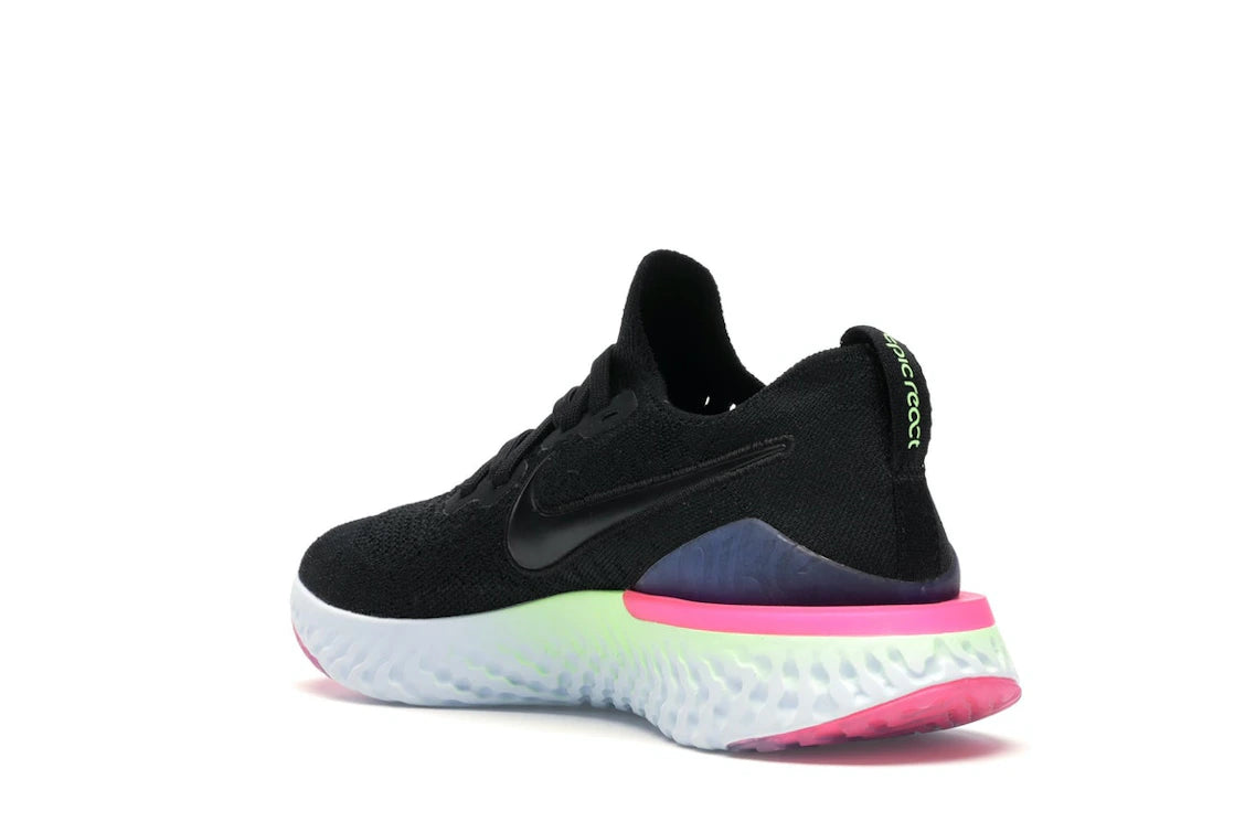 Nike Epic React Flyknit 2 Black Sapphire Hyper Pink (Women's) - vue secondaire B