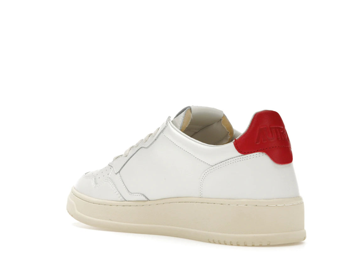 Autry Medalist Leather Low White Red - vue secondaire B