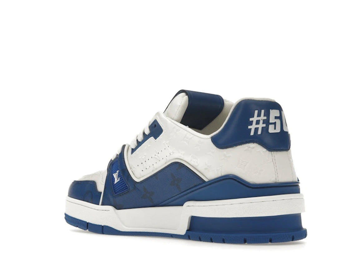 Louis Vuitton Trainer #54 Signature Blue White - vue secondaire B
