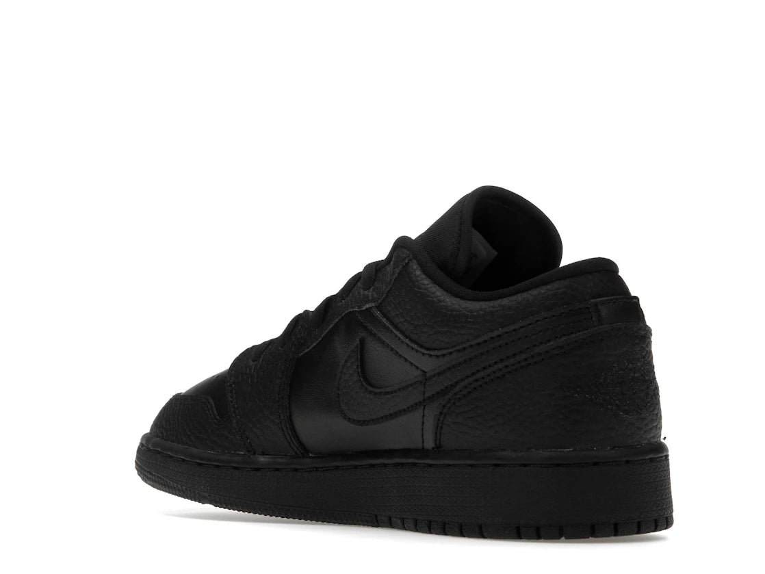 Jordan 1 Low Tumbled Leather Black (GS) - vue secondaire B