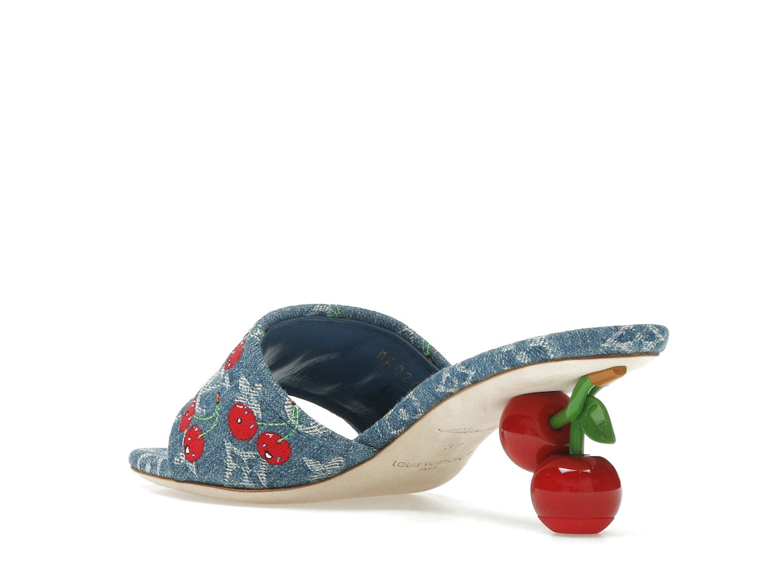 Louis Vuitton Cherry Lily Mule x Takashi Murakami Denim - vue secondaire B