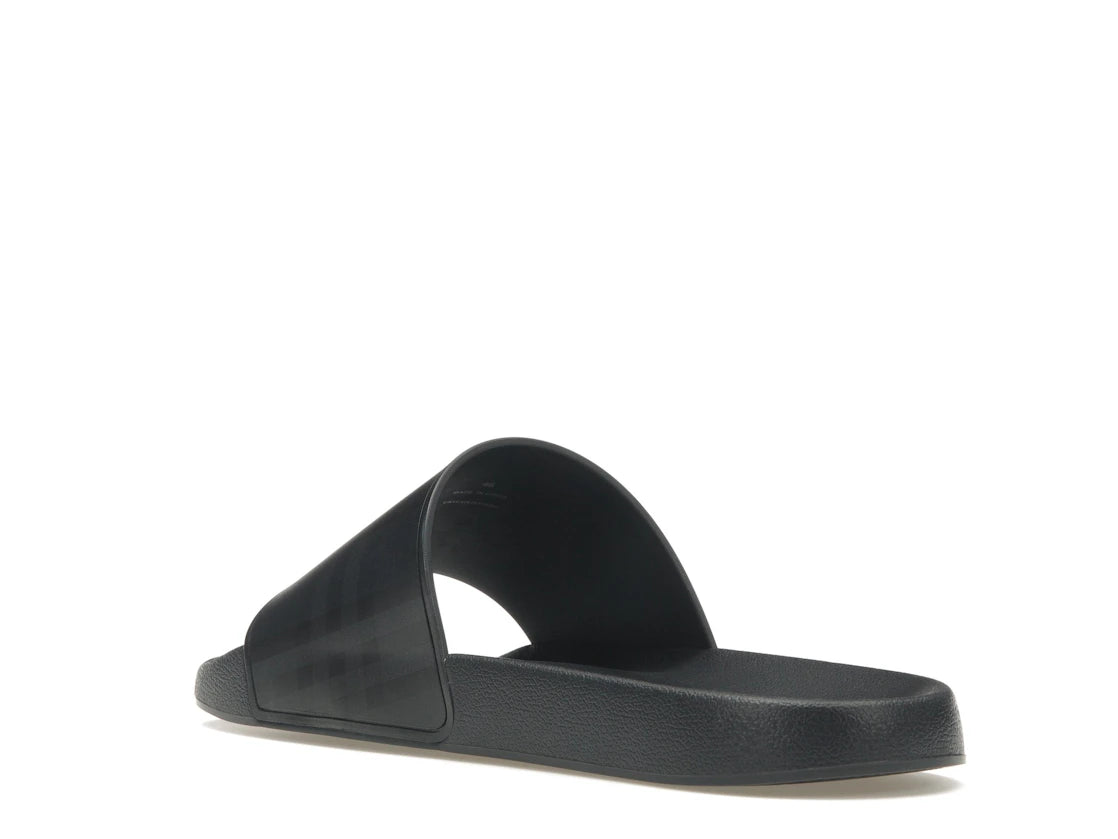 Burberry Embossed Logo Slides Dark Blue - vue secondaire B