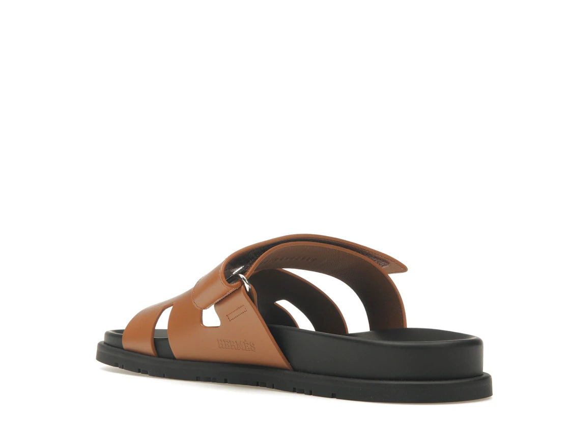 Hermes Chypre Sandal Naturel Black Smooth Calfskin Leather (M) - vue secondaire B