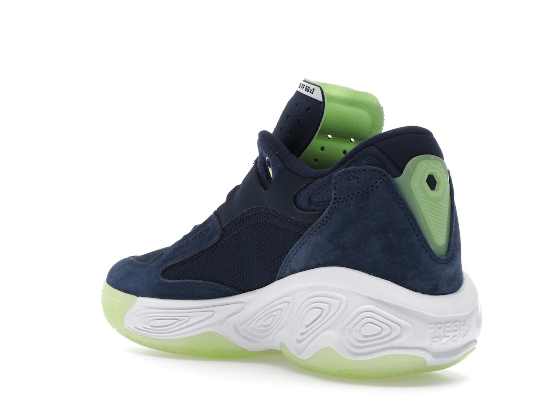 New Balance Fresh Foam BB v2 Navy Bleached Lime Glow - vue secondaire B