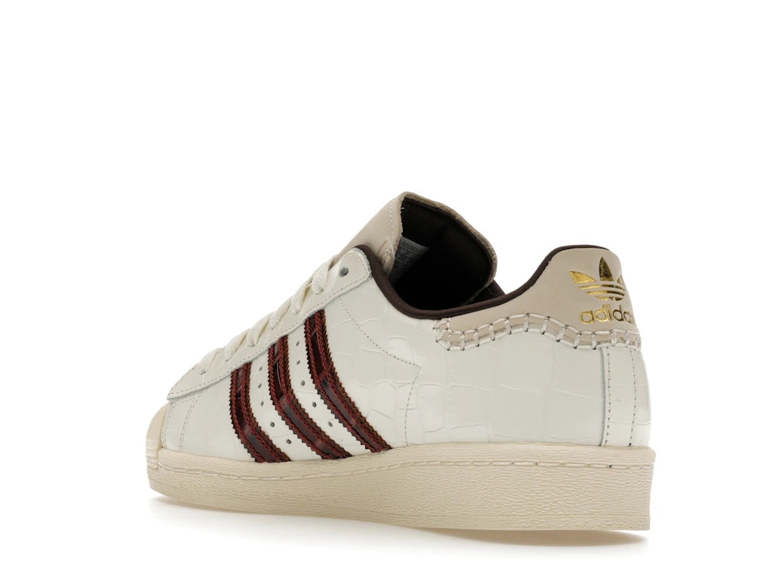 adidas Superstar Wales Bonner Weiß Braun Krokodil - vue secondaire B