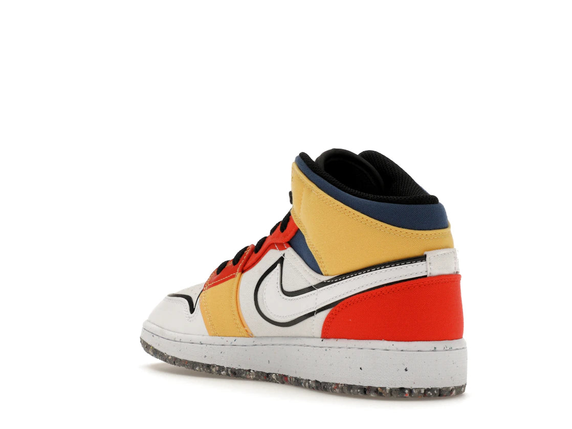 Jordan 1 Mid Multi-Color Canvas (GS) - vue secondaire B
