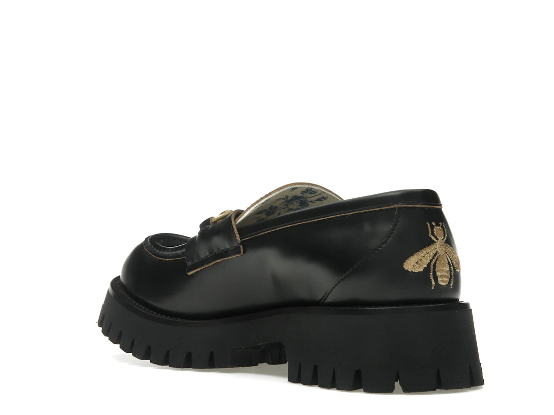 Gucci Lug Horsebit 30mm Platform Loafer Black Leather - vue secondaire B