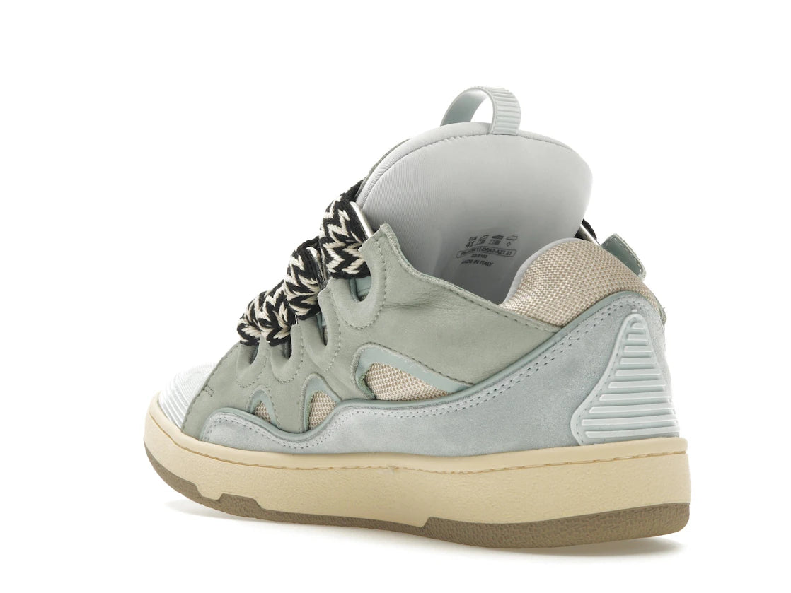 Lanvin Leather Curb Sneaker Light Blue - vue secondaire B